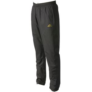 adidas(アディダス) M ESSENTIALS 3ストライプス ウインドブレーカーパンツ (裏起毛) DUV70 ブラック×ゴールドメット J/L