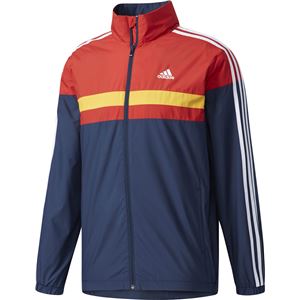 adidas(アディダス) M ESSENTIALS カントリーシリーズウインドブレーカージャケット (裏起毛) DUV74 カレッジネイビー×スカーレット J/L