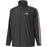 adidas(アディダス) M ESSENTIALS 3ストライプス ウインドブレーカージャケット (裏起毛) DUV75 ブラック×ホワイト J/L