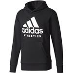 adidas(アディダス) M SPORT ID ATHLETICS ロゴ スウェットパーカー (裏起毛) EBW85 ブラック×ホワイト J/L