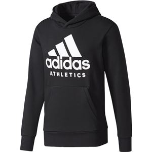 adidas(アディダス) M SPORT ID ATHLETICS ロゴ スウェットパーカー (裏起毛) EBW85 ブラック×ホワイト J/M