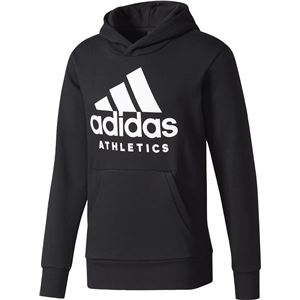 adidas(アディダス) M SPORT ID ATHLETICS ロゴ スウェットパーカー (裏起毛) EBW85 ブラック×ホワイト J/XO