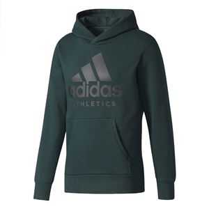 adidas(アディダス) M SPORT ID ATHLETICS ロゴ スウェットパーカー (裏起毛) EBW85 グリーンナイト×ブラック J/L