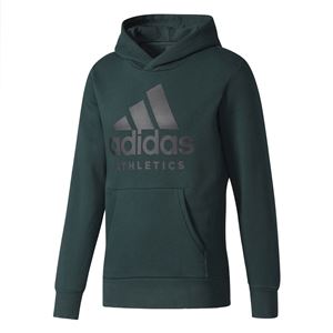 adidas(アディダス) M SPORT ID ATHLETICS ロゴ スウェットパーカー (裏起毛) EBW85 グリーンナイト×ブラック J/S