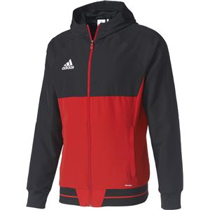 adidas（アディダス） TIRO17 プレゼンテーションジャケット BRR64 ブラック×スカーレット×ホワイト J/L