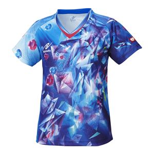 ニッタク(Nittaku) 卓球アパレル SKYCRYSTAL SHIRT(スカイクリスタルシャツ) ゲームシャツ(女子用) NW2168 ブルー 2XO