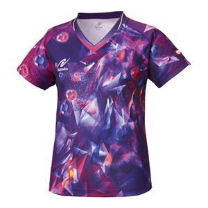 ニッタク(Nittaku) 卓球アパレル SKYCRYSTAL SHIRT(スカイクリスタルシャツ) ゲームシャツ(女子用) NW2168 パープル 2XO