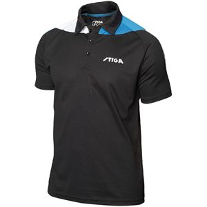 STIGA(スティガ) 卓球ユニフォーム PACIFIC SHIRT パシフィックシャツ ブラック×ブルー 3XS 商品画像