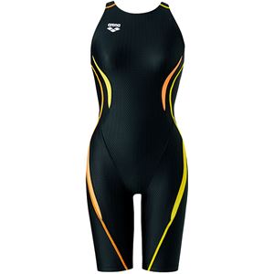 ARENA（アリーナ） AQUA RACING セーフリーバックスパッツ（着やストラップ） E体 ARN8050WE ブラック×オレンジF×イエローF XB