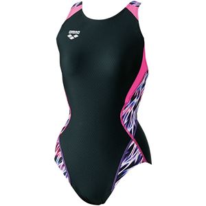 ARENA（アリーナ） AQUA RACING セーフリーバック（着やストラップ） ARN8057W ブラック×パープル×Fピンク M