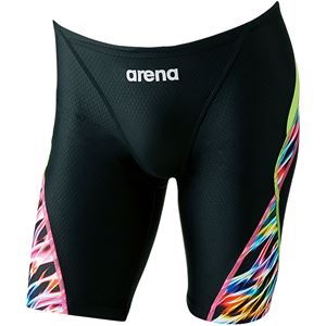 ARENA（アリーナ） AQUA RACING ジュニアハーフスパッツ ARN8058MJ ブラック×マルチ×グリーンF R150