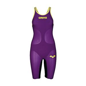 ARENA（アリーナ） POWERSKIN CARBON‐air ハーフスパッツオープンバック FAR6504W パープル×ブラック O