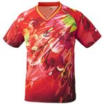 ニッタク（Nittaku）卓球アパレル SKYLEAF SHIRT（スカイリーフシャツ ) 男女兼用 NW2180 レッド 3S