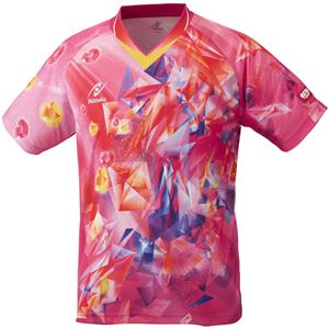 ニッタク（Nittaku）卓球アパレル UNI SKYCRYSTAL SHIRT（ユニスカイクリスタルシャツ）ゲームシャツ（男女兼用 ・ジュニアサイズ対応）NW2182 ピンク 2XO