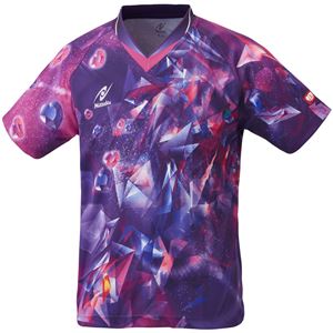 ニッタク（Nittaku）卓球アパレル UNI SKYCRYSTAL SHIRT（ユニスカイクリスタルシャツ）ゲームシャツ（男女兼用 ・ジュニアサイズ対応）NW2182 パープル 2XO