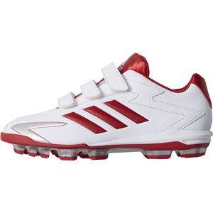 adidas（アディダス） adidas Baseball アディゼロ T3 ポイントKV（Junior） クリスタルホワイトS16×パワーレッド×シルバーメット CQ1299 【18.5cm】