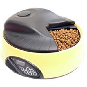 【ペット用】自動給餌器　愛犬＆愛猫用　オートマチック　ペット　フィーダー　４食分　イエロー - 拡大画像