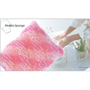 マーナ キラキラチェック スポンジ キッチン K278P ピンク - 拡大画像