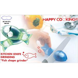 マーナ ハッピークッキング お魚包丁とぎ K257G グリーン - 拡大画像