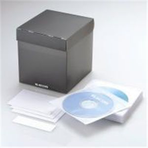 ELECOM(エレコム) 【90枚収納】【不織布ケース付】【ブラック】不織布CD/DVDケース専用ボックス CCD-028BK 【4セット】