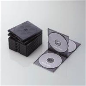 ELECOM(エレコム) 【4枚収納】【標準サイズ】【10PACK】【クリアブラック】CD/DVDケース CCD-030FCBK 【3セット】