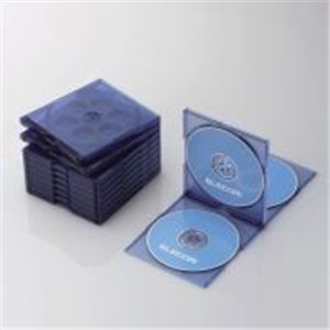 ELECOM(エレコム) 【4枚収納】【標準サイズ】【10PACK】【クリアブルー】CD/DVDケース CCD-030FCBU 【3セット】