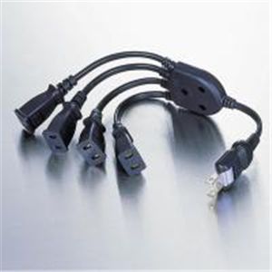 ELECOM(エレコム) ACアダプタを4個つなげるケーブル T-AD4BK 【2セット】
