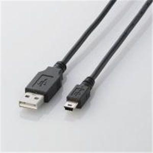 ELECOM(エレコム) USB2.0ケーブル(mini-Bタイプ) U2C-M50BK 5.0m 【2セット】