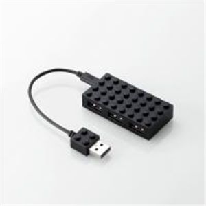 ELECOMʥ쥳 ޤȤΩƥ֥åΤ褦ʤ襤4ݡUSBϥ֡ToyBrick U2H-BL4BBK