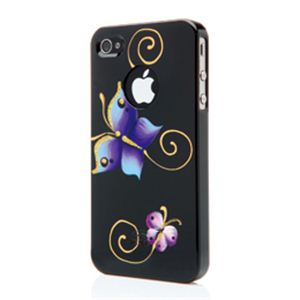 icover iPhone4ѥ HAND PRINTING AS-IP4HP-BF/BK ֥å1 ʥե륻åȡ˲