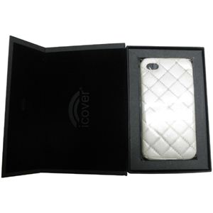 icover iPhone4用ケース SWAROVSKI LEATHER AS-IP4LE-SWIV アイボリー （フルセット）