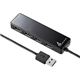 サンワサプライ HDD接続対応・面ファスナー付4ポートUSB2.0ハブ(ブラック) USB-HTV410BK