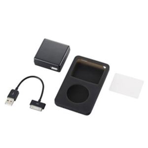 エレコム iPod classic用充電器付きシリコンケース AVA-C11ACBK - 拡大画像