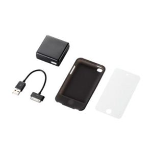 エレコム iPod touch用充電器付きシリコンケース AVA-T11ACBK - 拡大画像