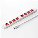 サンワサプライ 3P、3m、8個口タップ赤色（緊急用） TAP-K8-3R