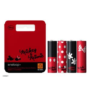 SANYO（サンヨー） eneloop（エネループ） ディズニーキャラクターモデル 単3形4個入パック HR-3UTGB4D - 拡大画像