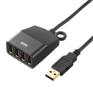 サンワサプライ 延長用4ポートUSB2.0ハブ（ブラックケーブル長0.6m） USB-HEX406BK