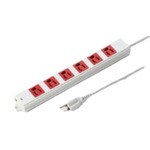 サンワサプライ 3P、3m、6個口タップ赤色（緊急用） TAP-K6-3R