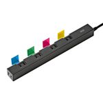 サンワサプライ 便利タップACアダプタ対応（5個口、2m、カラーバー、ブラック） TAP-B41BK4