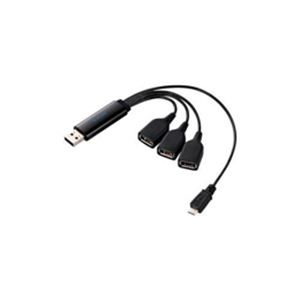エレコム microUSBコネクタ付きUSBハブ U2H-MB400BBK