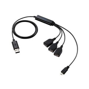 エレコム microUSBコネクタ付きUSBハブ U2H-MB410BBK
