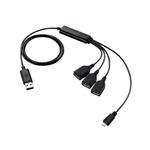 エレコム microUSBコネクタ付きUSBハブ U2H-MB410BBK