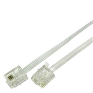 ミヨシ 6極4芯フラットモジュラ-ケ-ブル 白 20m TC-420FW