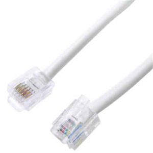 ミヨシ 6極6芯モジュラ-ケ-ブル 白10m TC-610WH