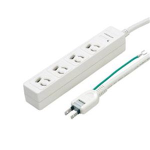 YAZAWA 3P抜け止めマグネットタップ4個口2m HJKPN402WH