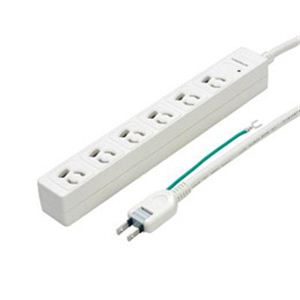 YAZAWA 3P抜け止めマグネットタップ6個口2m HJKPN602WH