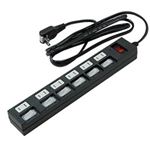 YAZAWA 個別・集中スイッチ付節電タップ6個口2m HBKS672BK