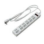 YAZAWA 個別・集中スイッチ付節電タップ6個口2m HBKS672WH