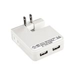 サンワサプライ USB充電タップ型ACアダプタ（出力1A×2ポート）ホワイト ACA-IP23W