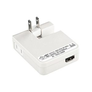 サンワサプライ USB充電タップ型ACアダプタ（出力1A×1ポート）ホワイト ACA-IP26SW